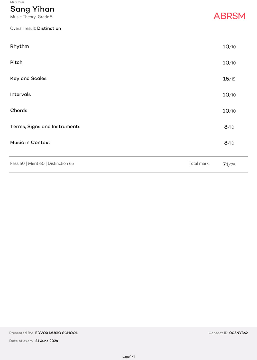 ABRSM Grade 5 Theory 71