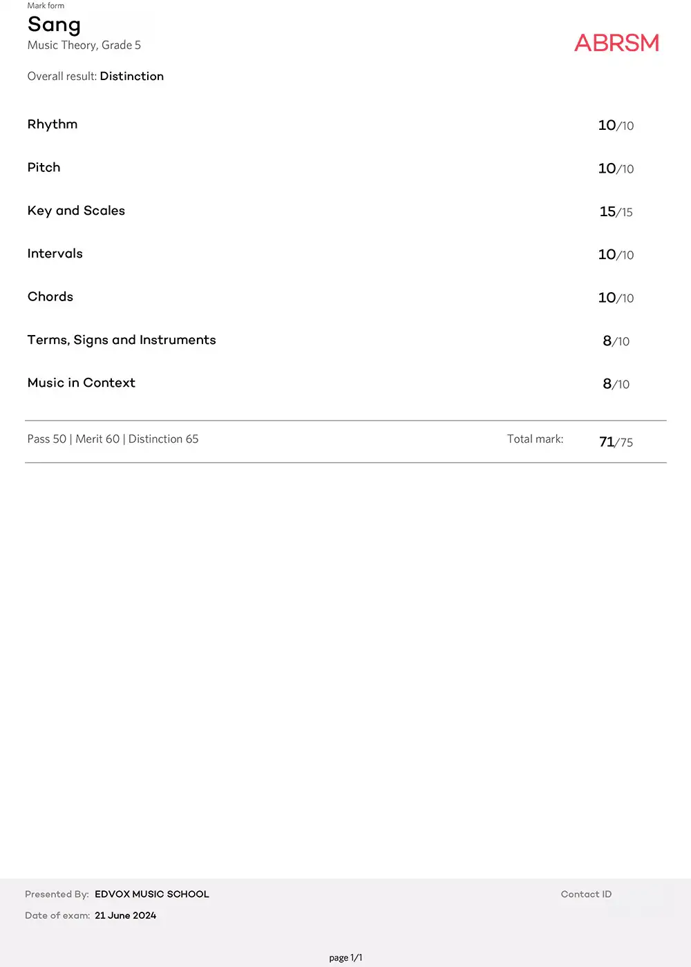 ABRSM Grade 5 Theory 71