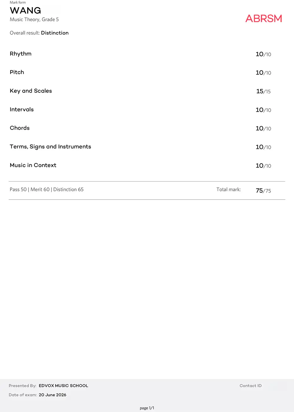 ABRSM Grade 5 Theory 75
